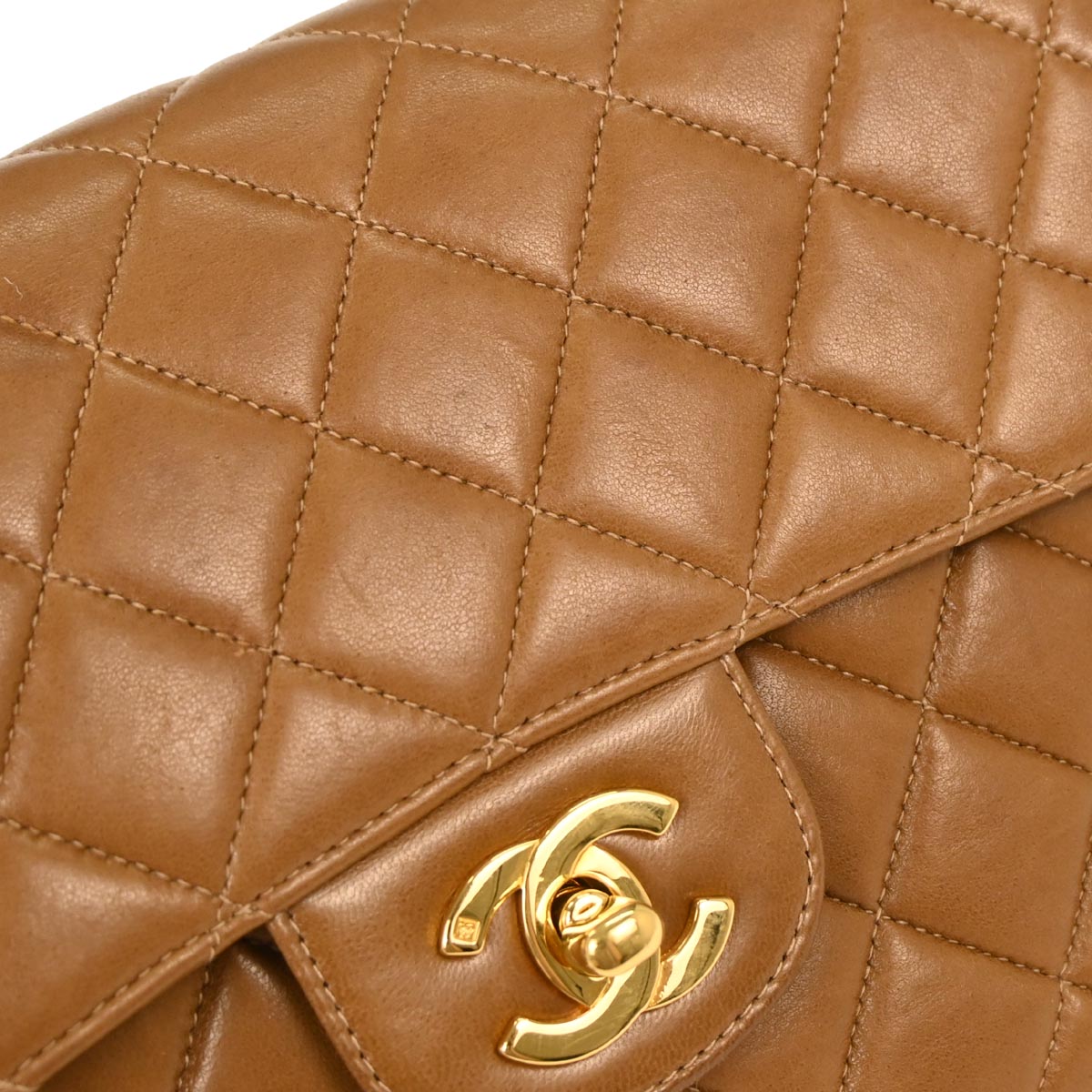 Chanel 1994-1996 Brown Lambskin Double Sided Flap Handbag