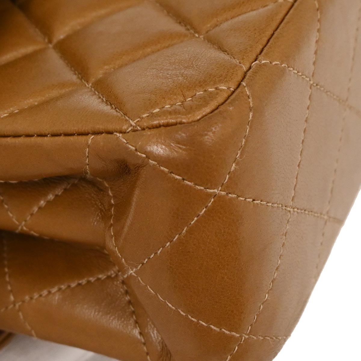 Chanel 1994-1996 Brown Lambskin Double Sided Flap Handbag