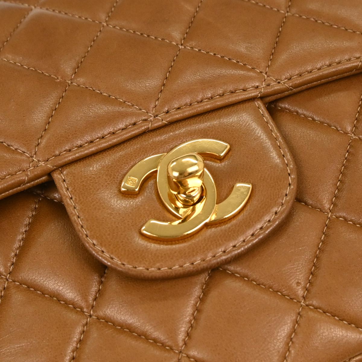 Chanel 1994-1996 Brown Lambskin Double Sided Flap Handbag