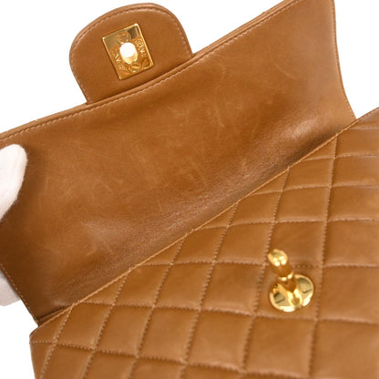 Chanel 1994-1996 Brown Lambskin Double Sided Flap Handbag