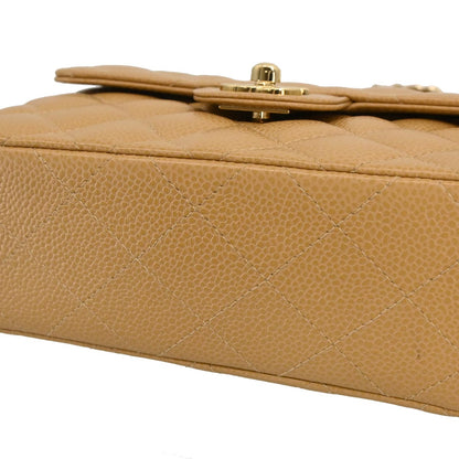 Chanel Beige Caviar Mini Classic Square Flap Shoulder Bag