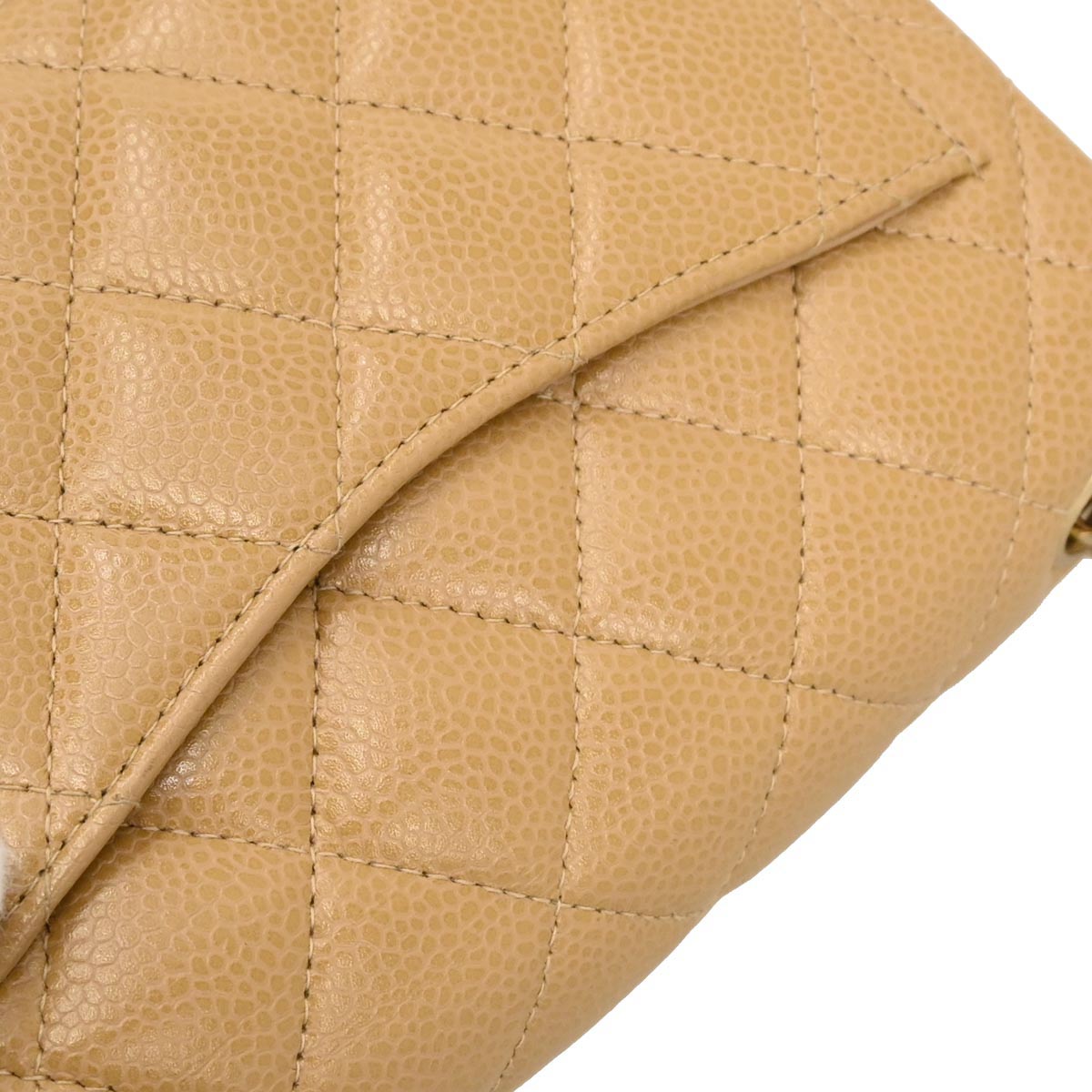 Chanel Beige Caviar Mini Classic Square Flap Shoulder Bag