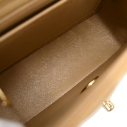 Chanel Beige Caviar Mini Classic Square Flap Shoulder Bag