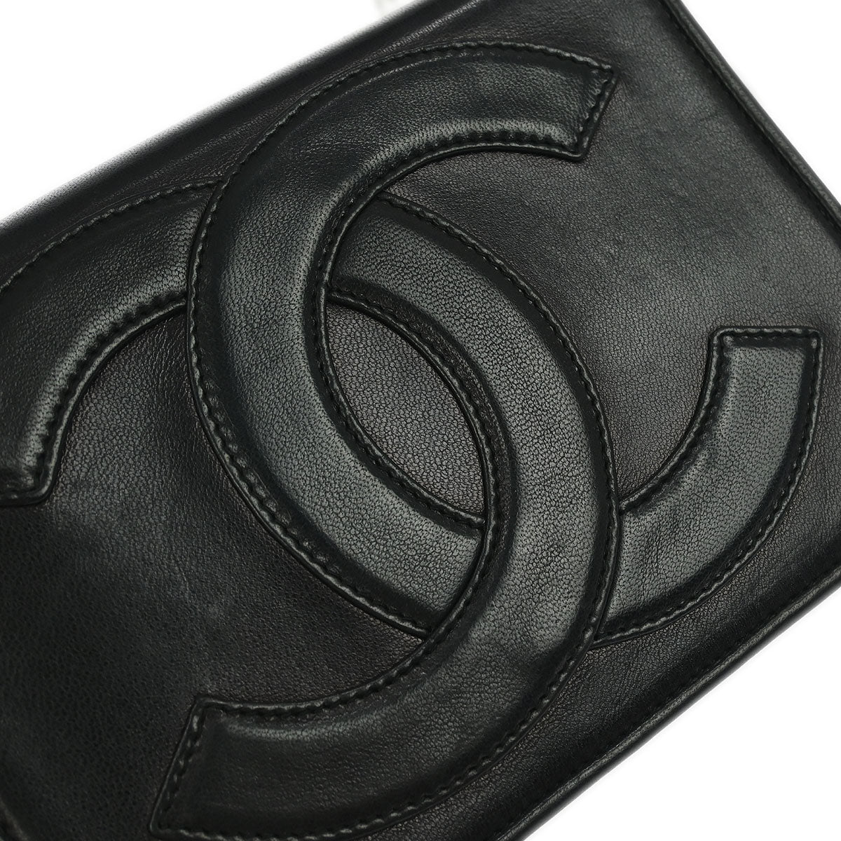 Chanel 1986-1988 Black Lambskin Full Flap Shoulder Bag