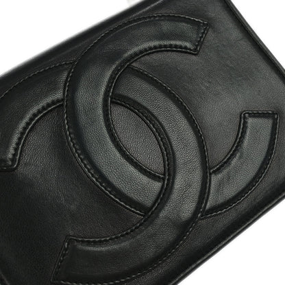 Chanel 1986-1988 Black Lambskin Full Flap Shoulder Bag