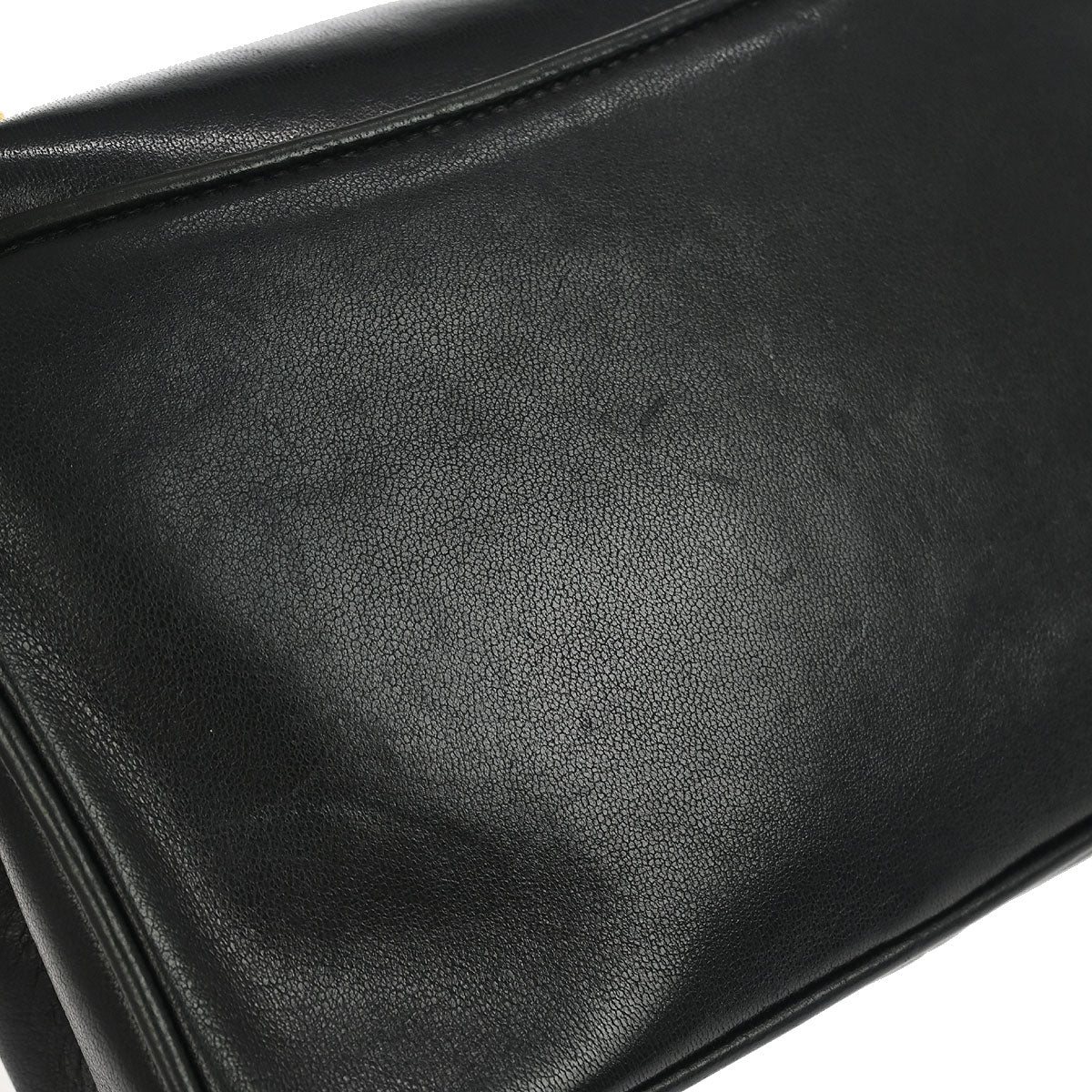 Chanel 1986-1988 Black Lambskin Full Flap Shoulder Bag