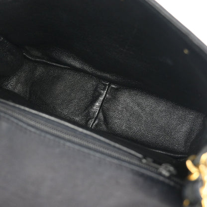 Chanel 1986-1988 Black Lambskin Full Flap Shoulder Bag