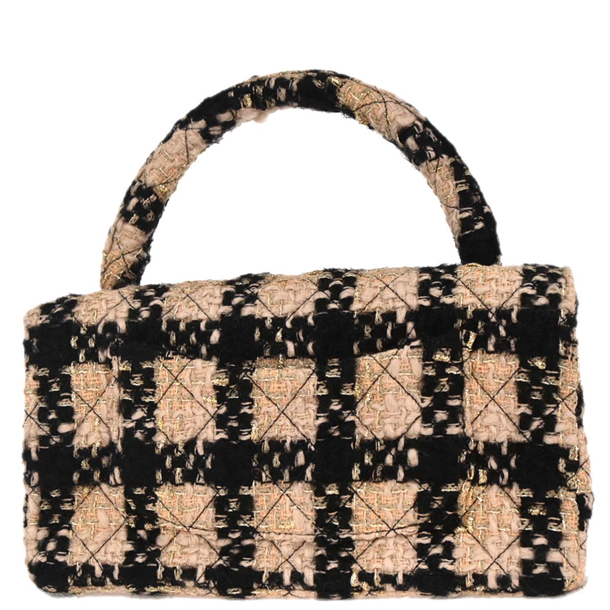 Chanel * Beige Tweed Classic Single Flap 2 in 1 Handbag Set