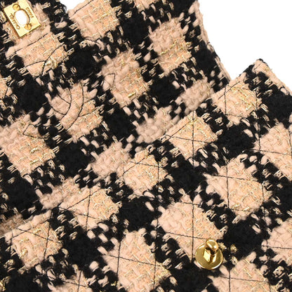 Chanel * Beige Tweed Classic Single Flap 2 in 1 Handbag Set