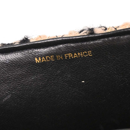Chanel * Beige Tweed Classic Single Flap 2 in 1 Handbag Set