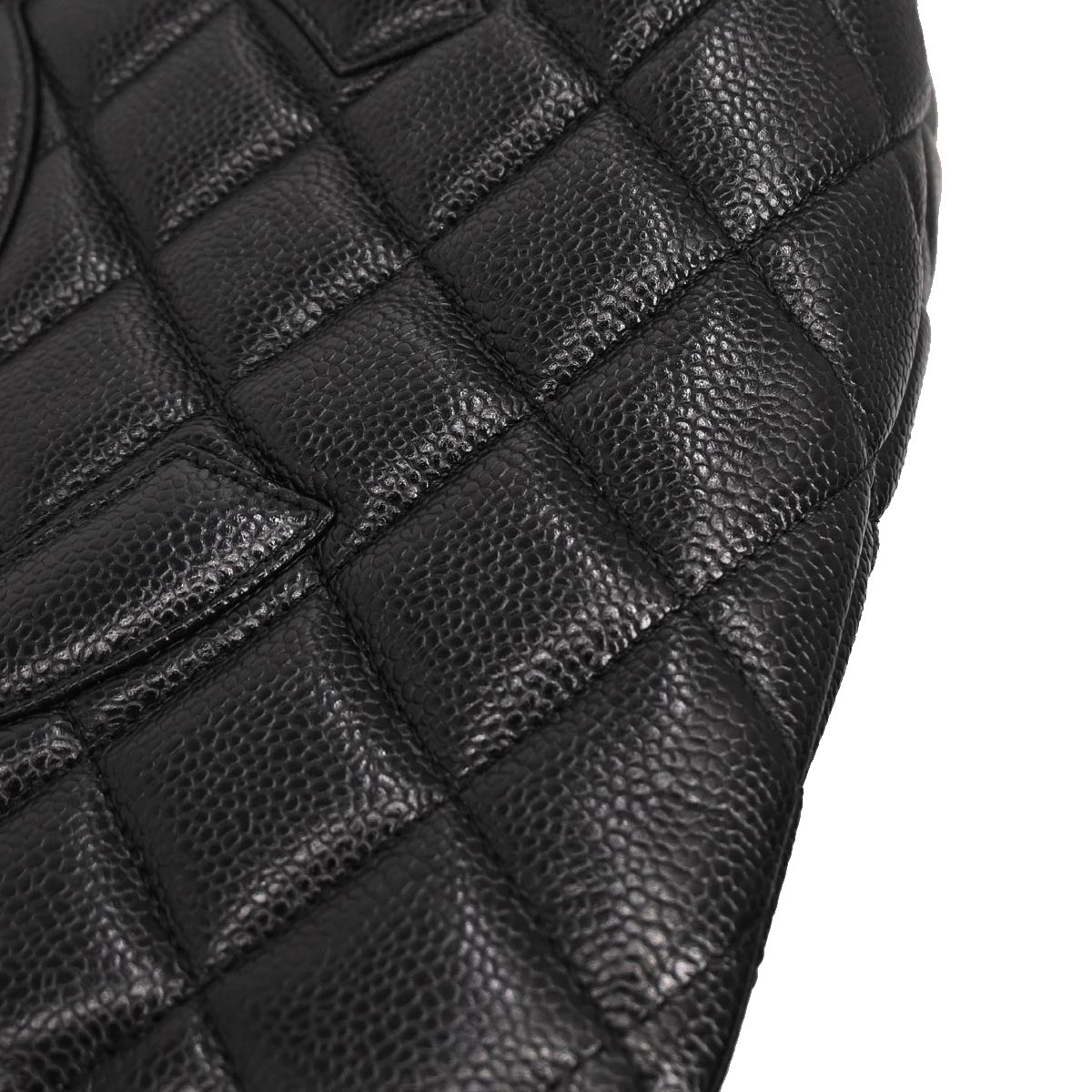 Chanel 2002-2003 Black Caviar Medallion Tote Handbag