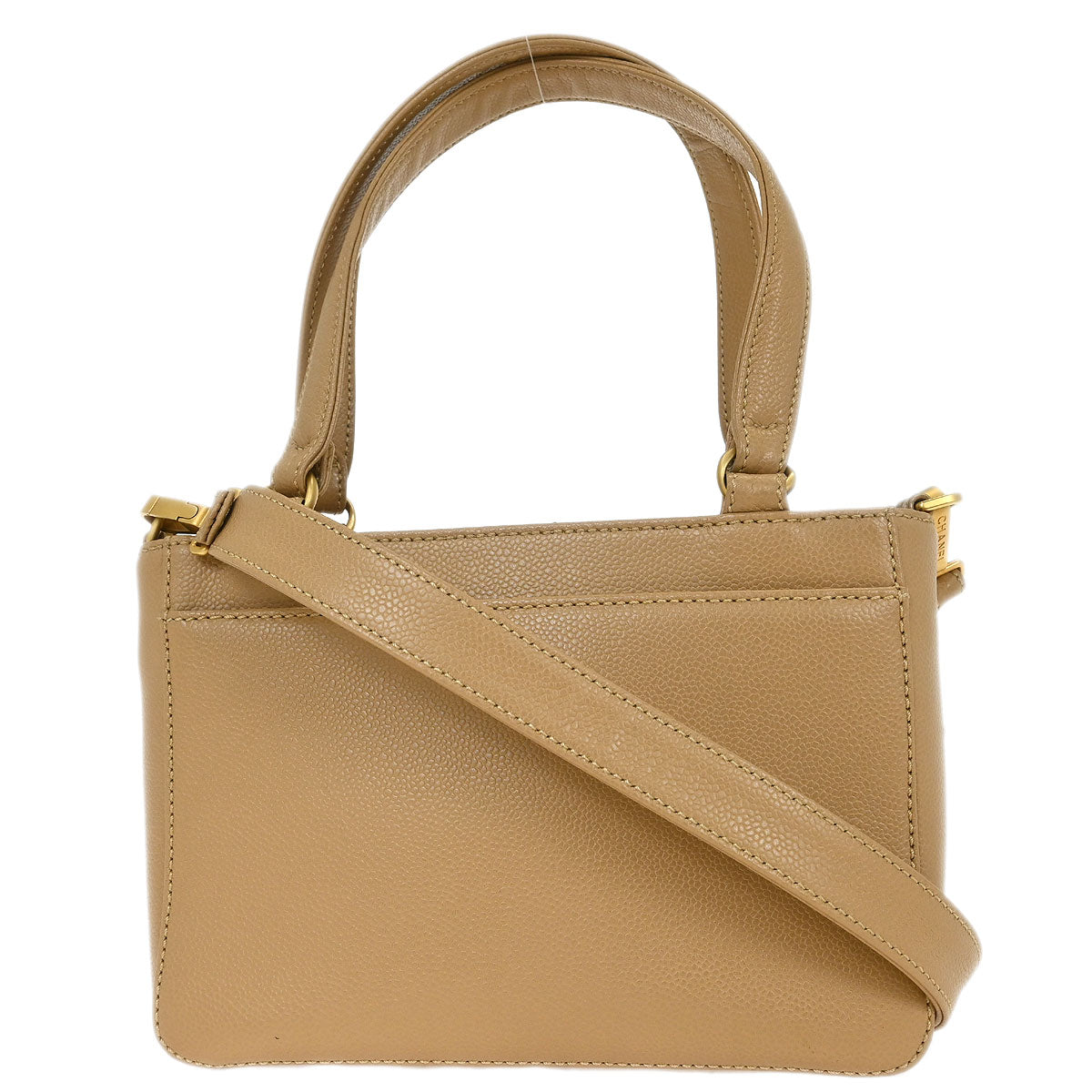 Chanel Beige Caviar 2way Shoulder Tote Bag