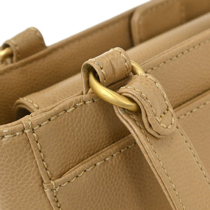 Chanel Beige Caviar 2way Shoulder Tote Bag