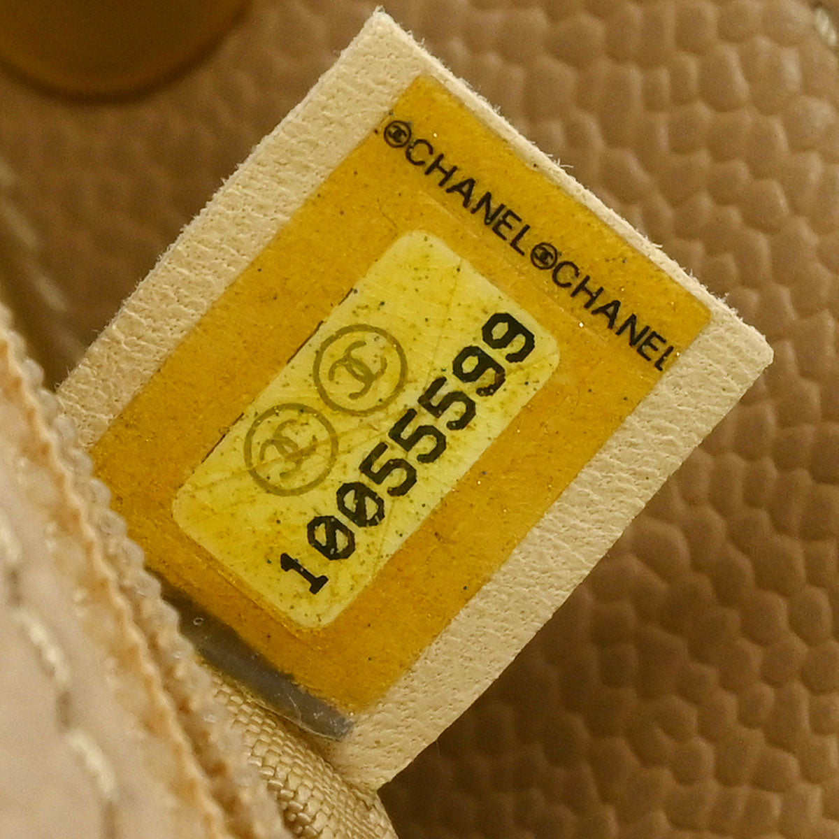 Chanel Beige Caviar 2way Shoulder Tote Bag