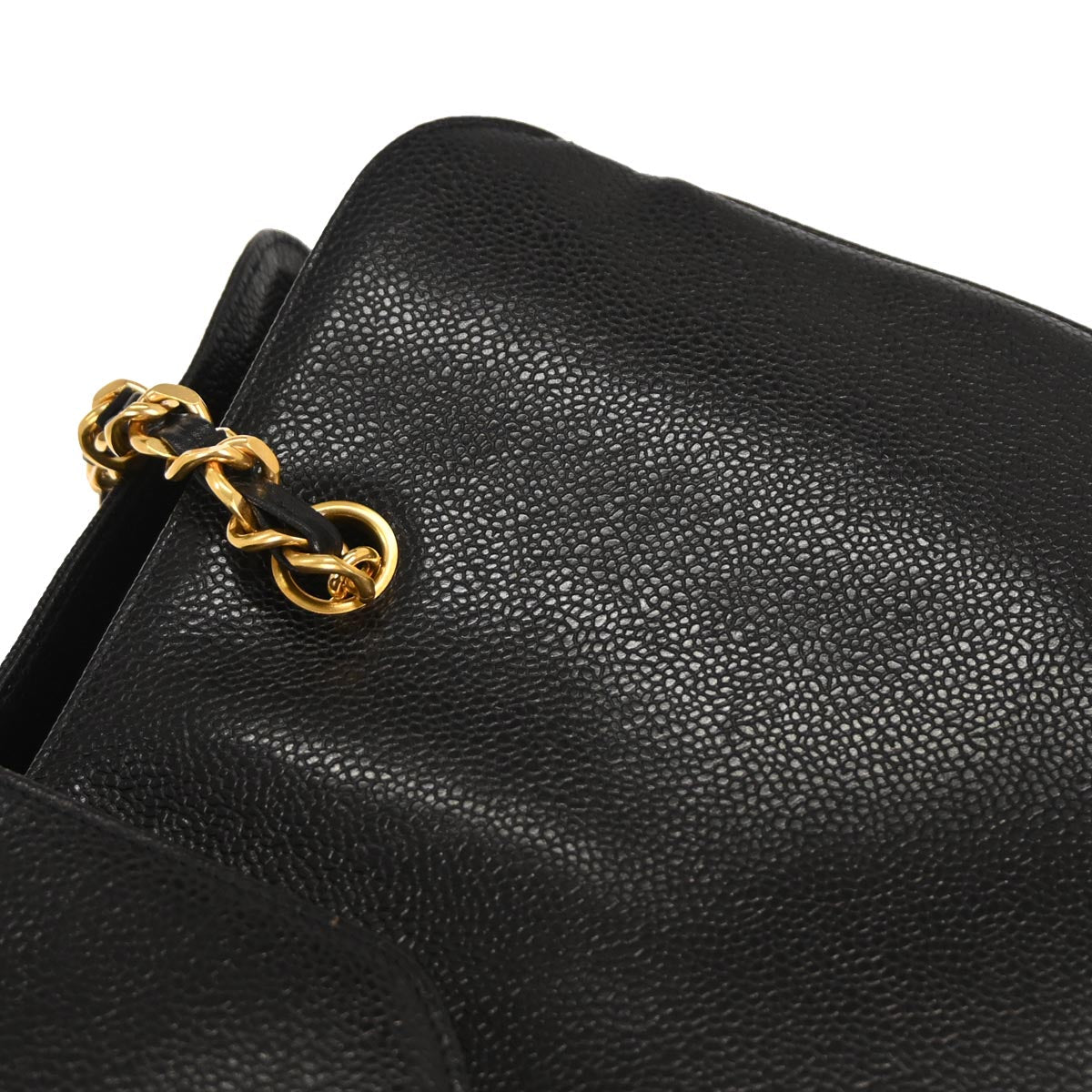 Chanel 1994-1996 Black Caviar Supermodel Tote Shoulder Bag