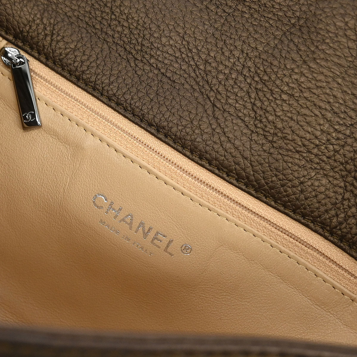 Chanel 2005-2006 Bronze Calfskin Luxury Line Handbag