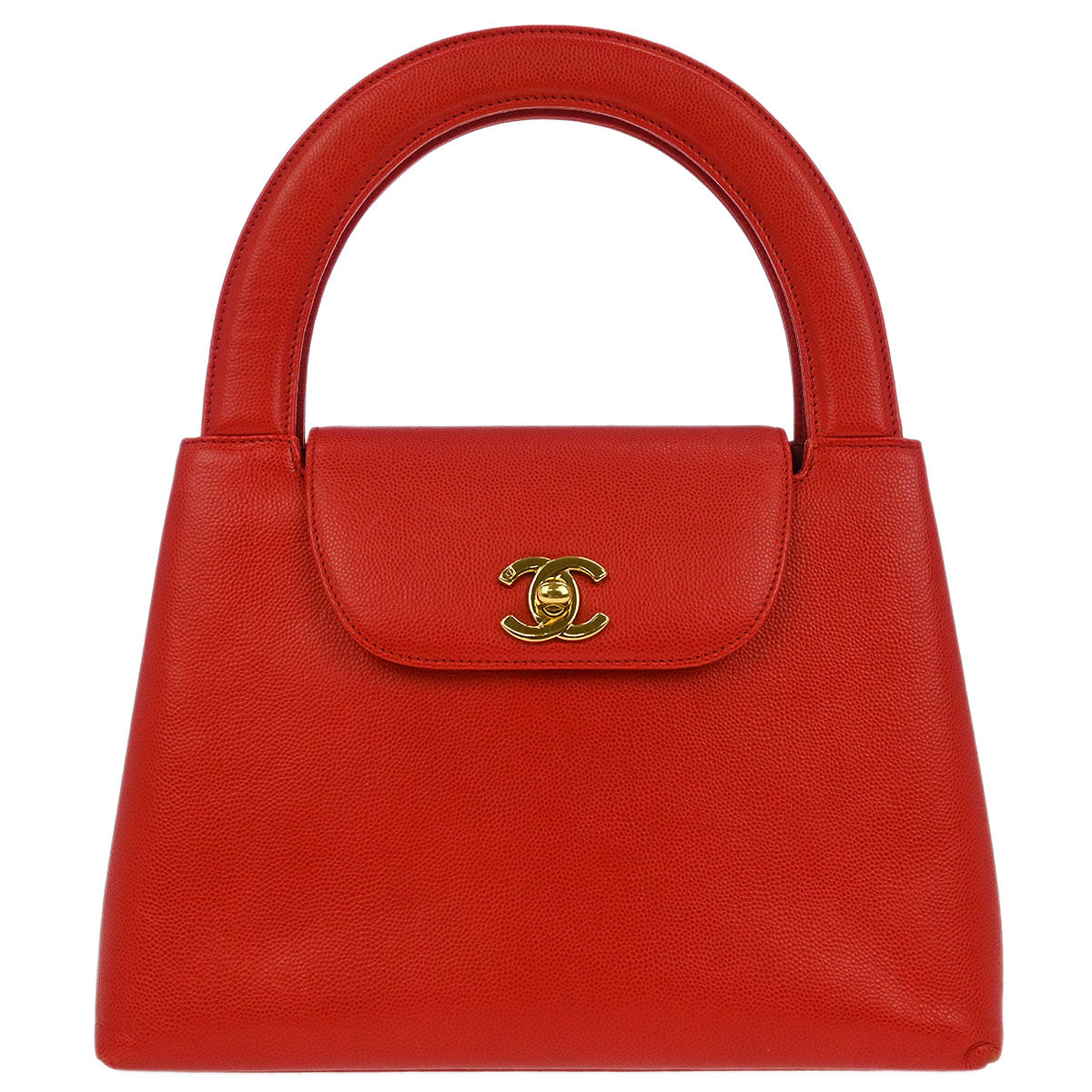 Chanel 1997-1999 Red Caviar Handbag