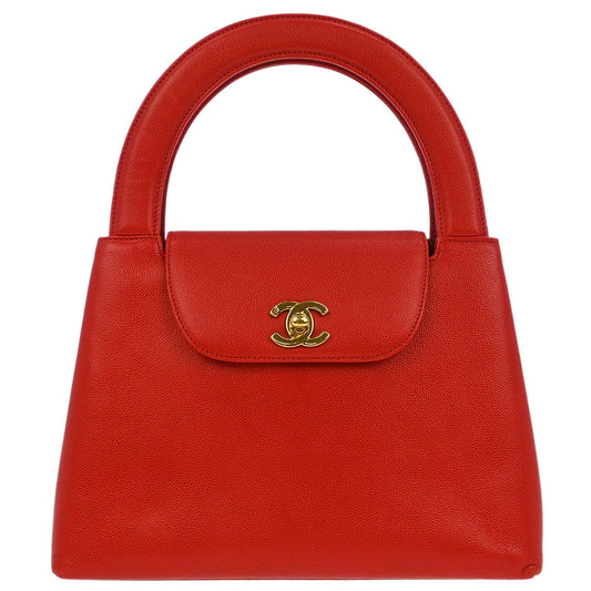 Chanel 1997-1999 Red Caviar Handbag
