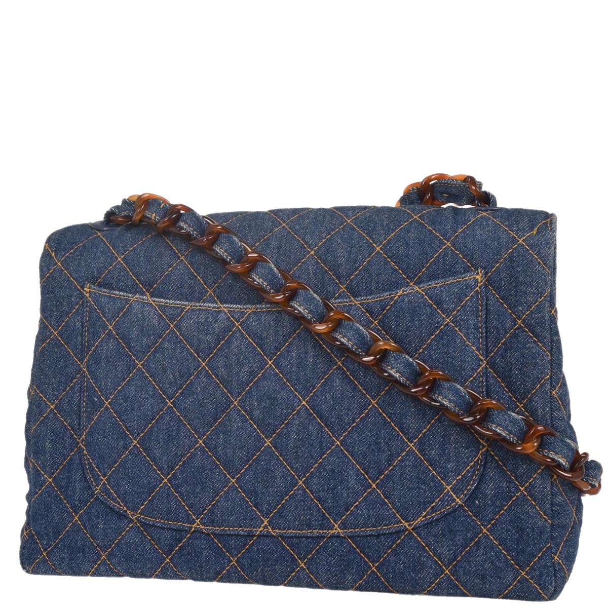 Chanel 1996-1997 Blue Denim Jumbo Classic Flap Shoulder Bag