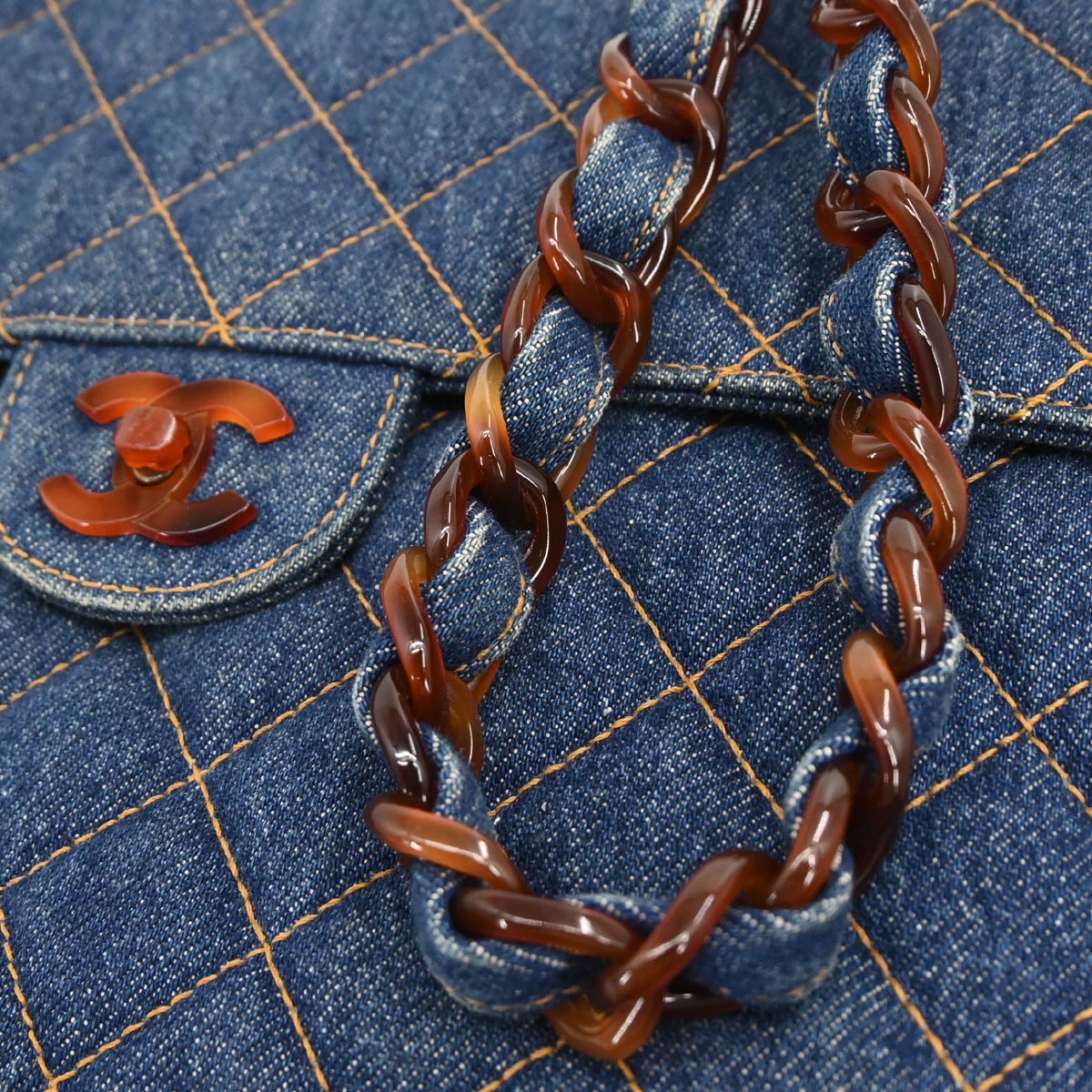 Chanel 1996-1997 Blue Denim Jumbo Classic Flap Shoulder Bag