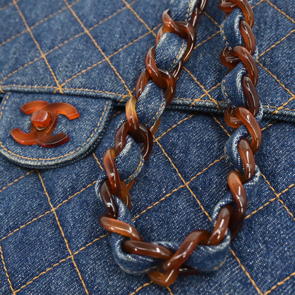 Chanel 1996-1997 Blue Denim Jumbo Classic Flap Shoulder Bag