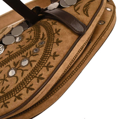 Christian Dior * Brown Suede Saddle Handbag