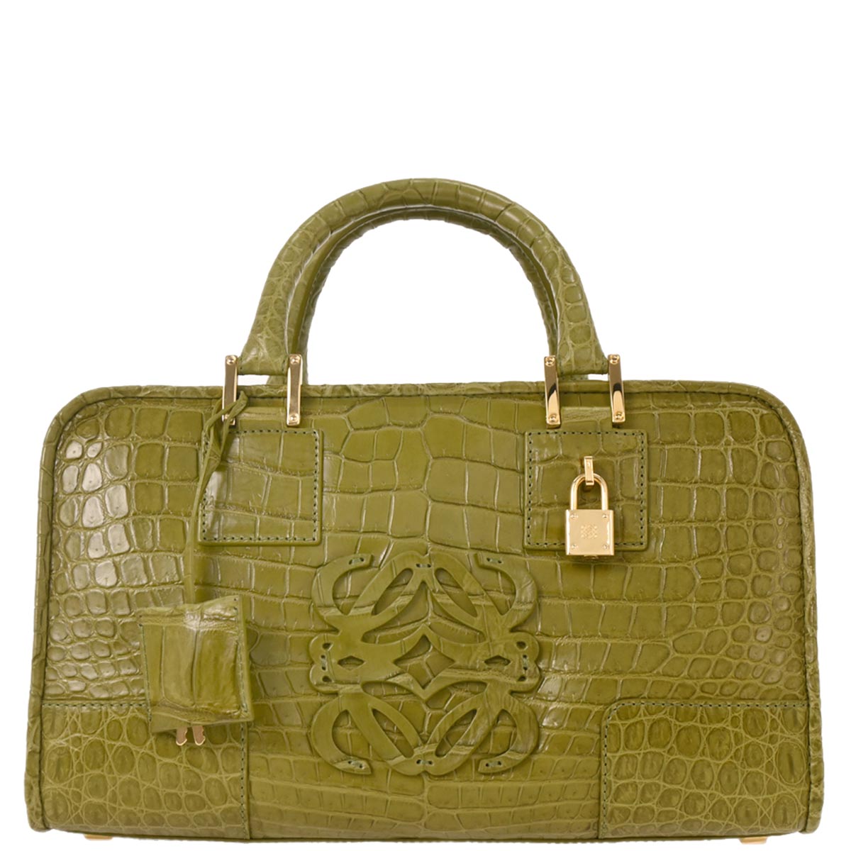 Loewe * Green Crocodile Amazona 28 Handbag