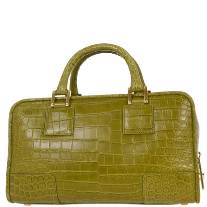 Loewe * Green Crocodile Amazona 28 Handbag
