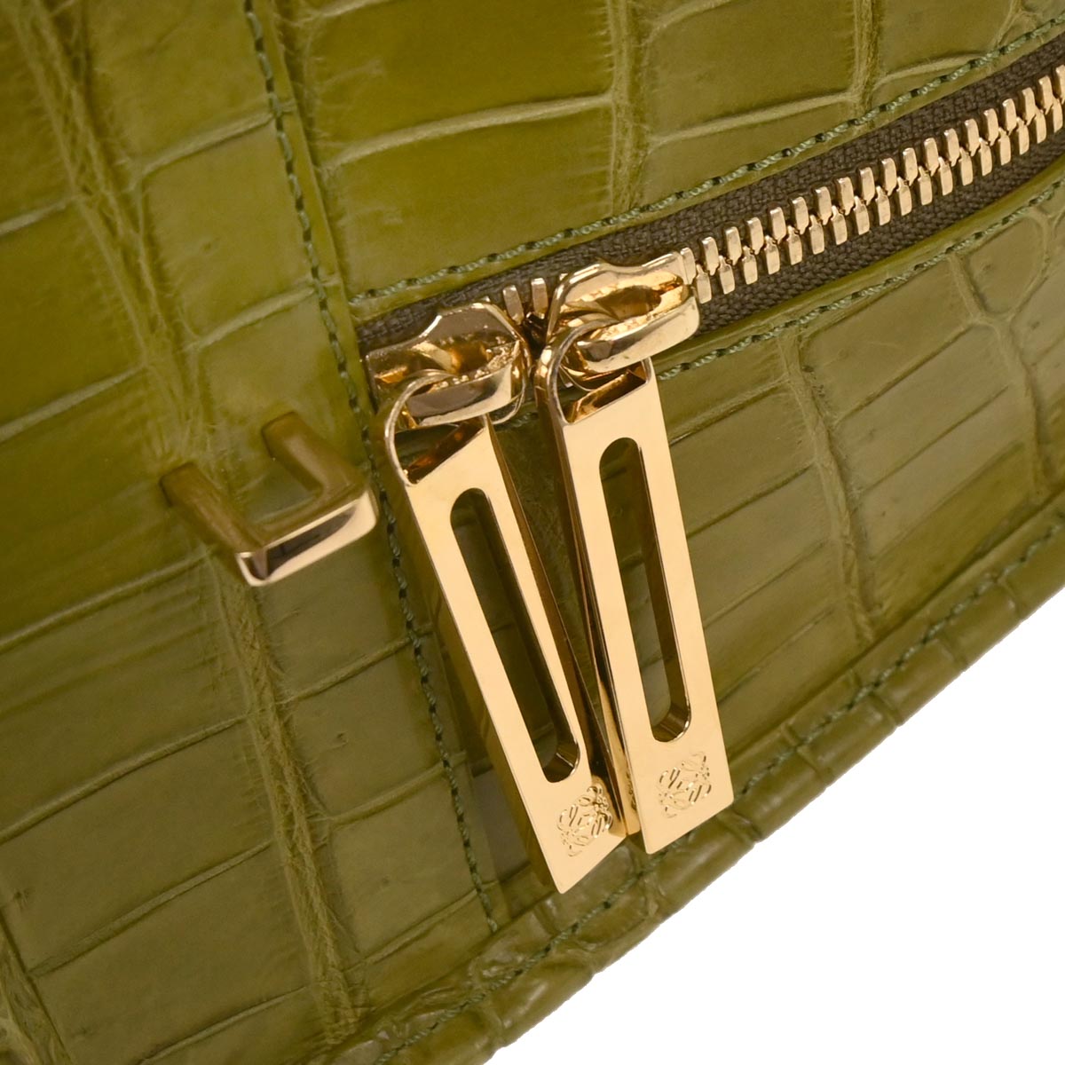 Loewe * Green Crocodile Amazona 28 Handbag