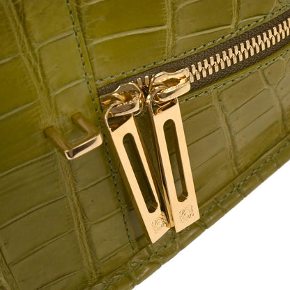 Loewe * Green Crocodile Amazona 28 Handbag