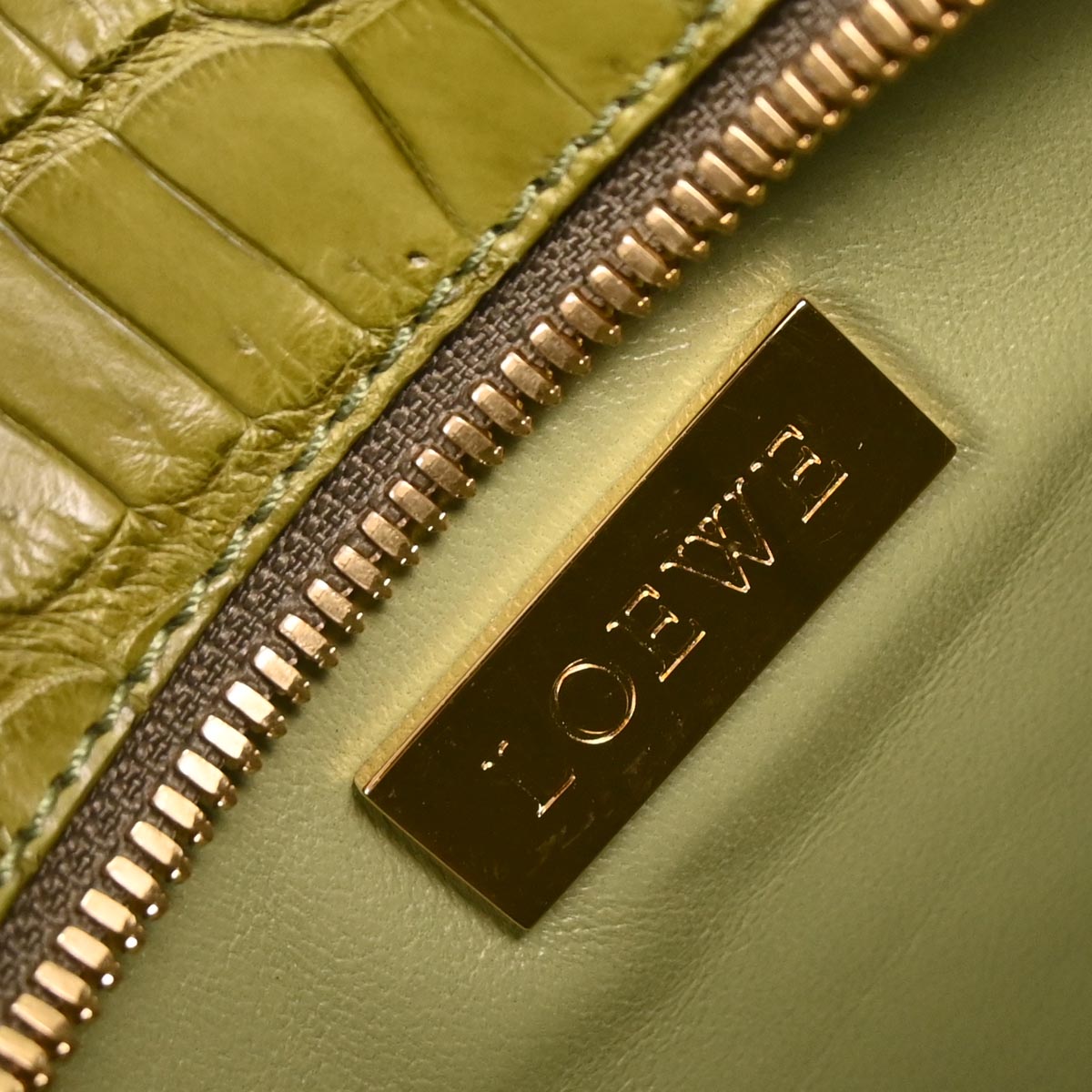 Loewe * Green Crocodile Amazona 28 Handbag