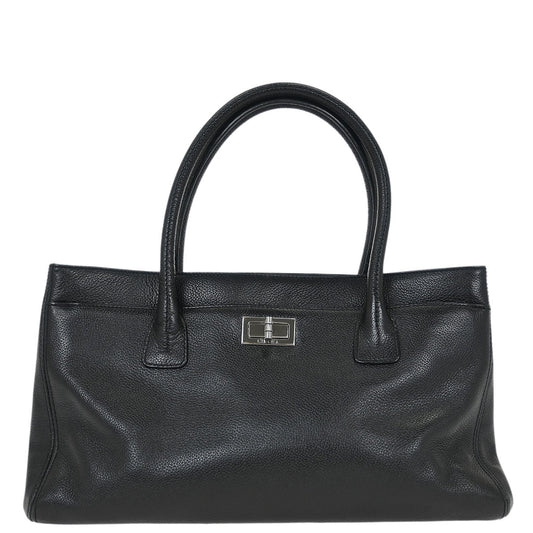Chanel 2005-2006 Black Calfskin Mademoiselle Lock Cerf Executive Tote Bag