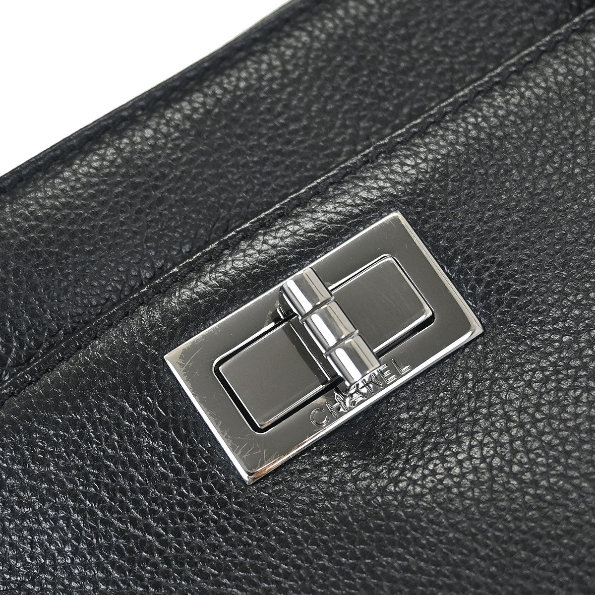 Chanel 2005-2006 Black Calfskin Mademoiselle Lock Cerf Executive Tote Bag