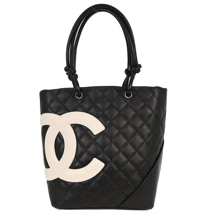 Chanel Black Calfskin Cambon Ligne Tote Handbag