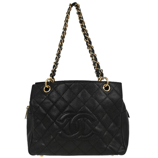 Chanel Black Caviar Petite Timeless Tote PTT Chain Handbag