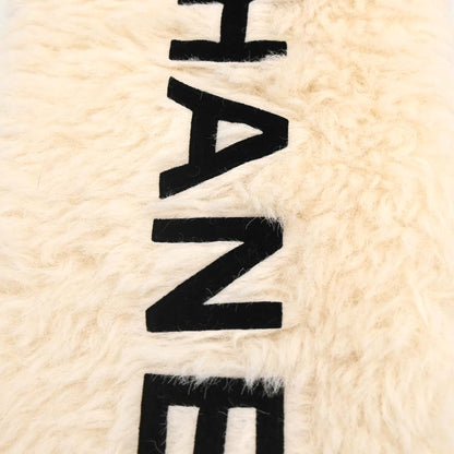 Chanel * Fur Scarf Shawl White Small Good