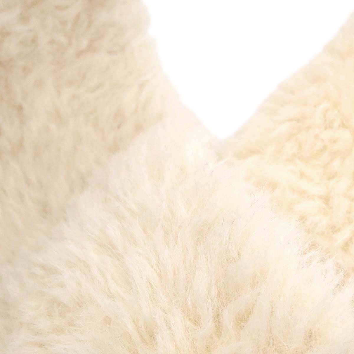 Chanel * Fur Scarf Shawl White Small Good