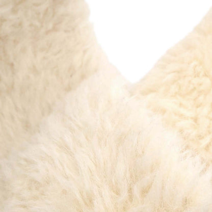 Chanel * Fur Scarf Shawl White Small Good