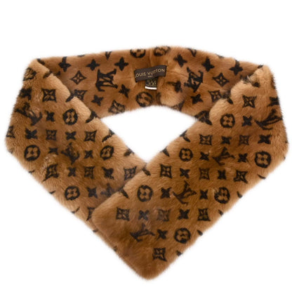 Louis Vuitton * Monogram Mink Escharp Fur Stole Shawl M72245