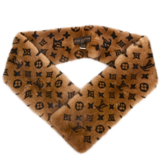 Louis Vuitton * Monogram Mink Escharp Fur Stole Shawl M72245