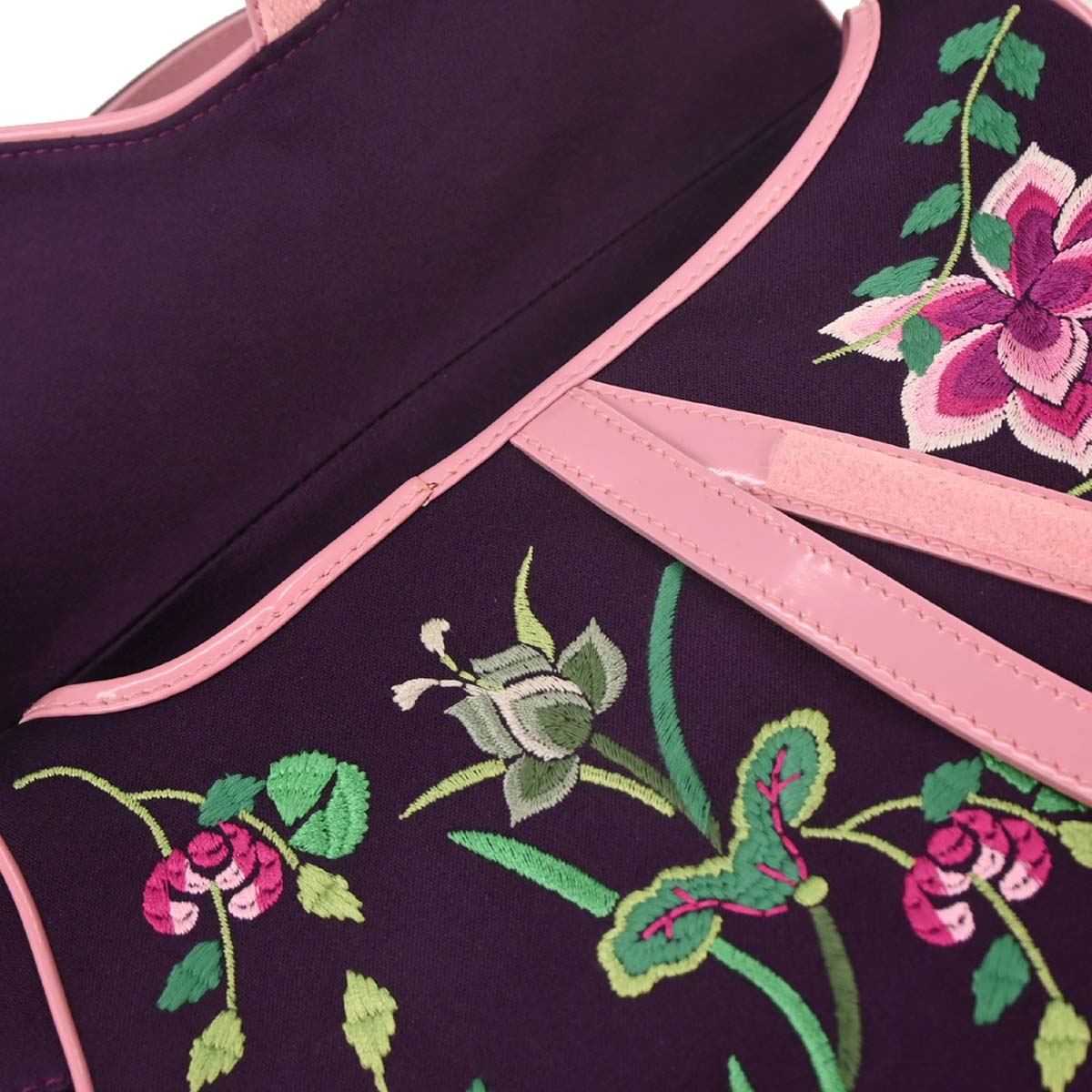 Christian Dior Purple Satin Saddle Handbag