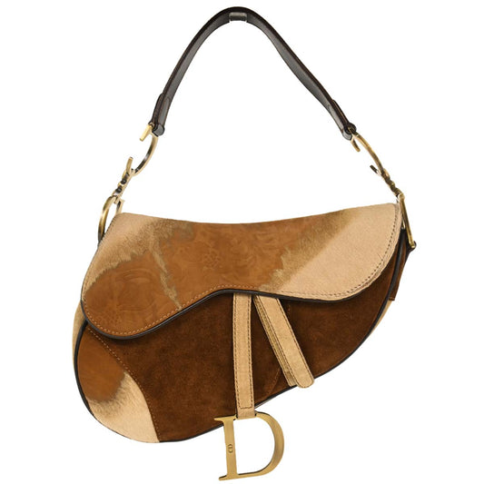 Christian Dior * Brown Pony Hair Saddle Handbag