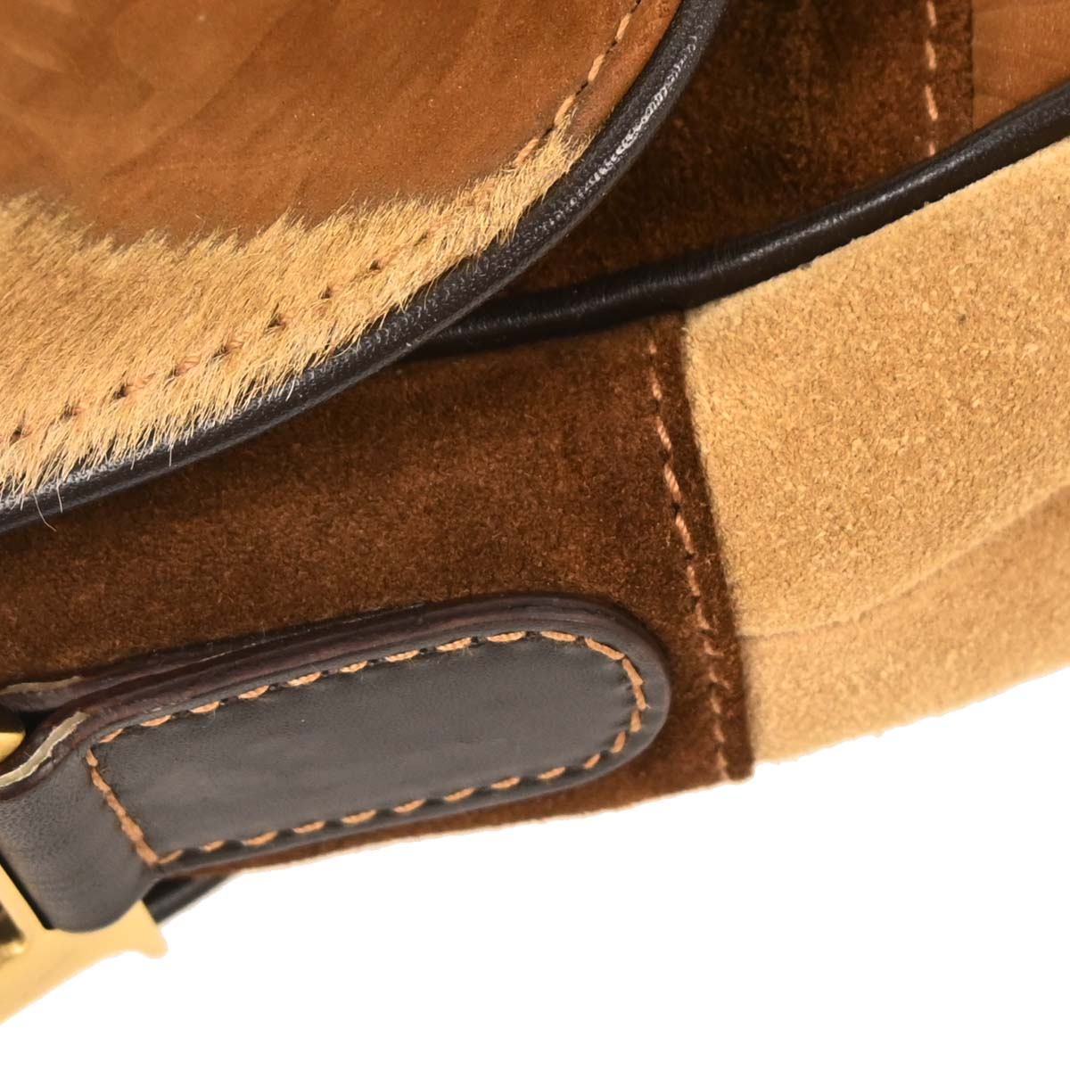 Christian Dior * Brown Pony Hair Saddle Handbag