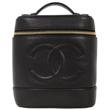 Chanel 1994-1996 Black Caviar Timeless Vanity Handbag