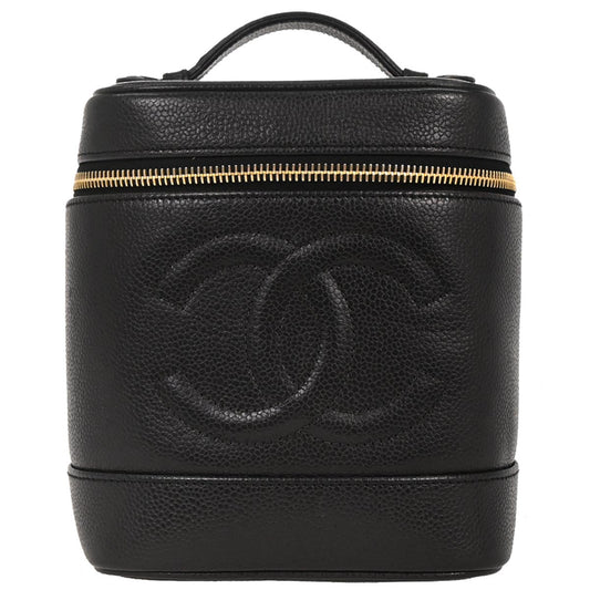 Chanel 1994-1996 Black Caviar Timeless Vanity Handbag