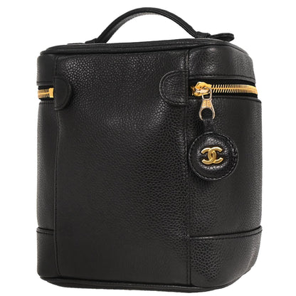 Chanel 1994-1996 Black Caviar Timeless Vanity Handbag