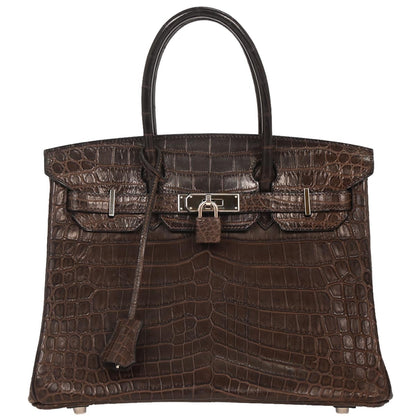 Hermes * Havane Matt Niloticus Birkin 30 Handbag