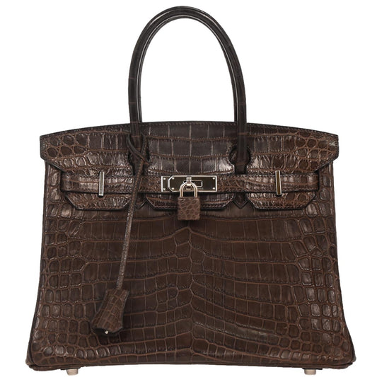 Hermes * Havane Matt Niloticus Birkin 30 Handbag