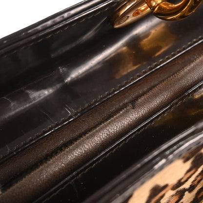 Christian Dior * Brown Pony Hair Lady Dior 2way Shoulder Handbag