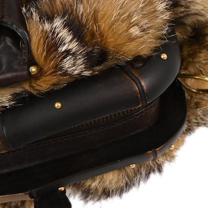 Gucci * Brown Fur Bamboo Handbag